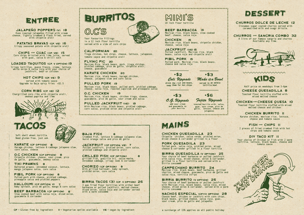 Food Menu Beach Burrito